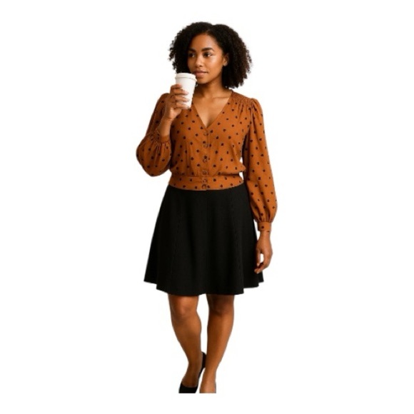 MINKPINK Milan Polka Dot Button Front Blouse Size XL - Picture 1 of 10